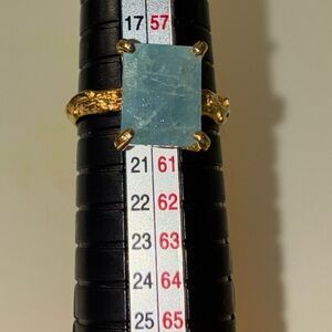 Aquamarine sterling silver with gold overlay ring sz. 9
